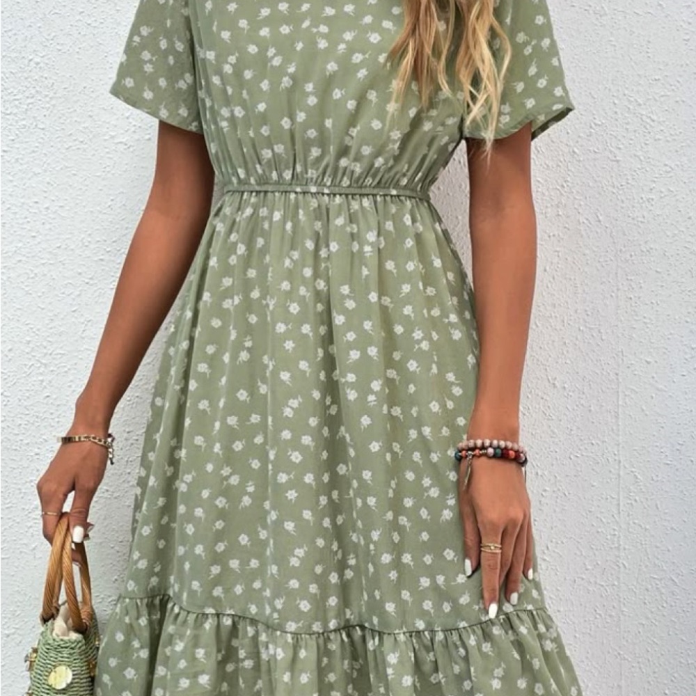 Floral Green Dress